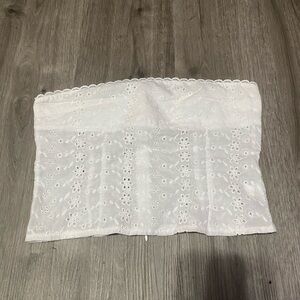 White Eyelet Lace Tube Top